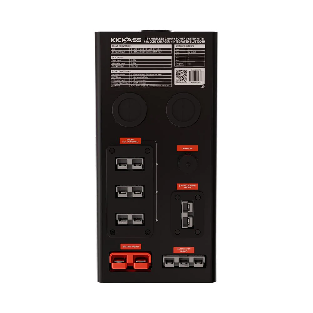 KickAss 12V Wireless Canopy Power System with 40A DCDC Charger + Integrated Bluetooth - Image 4