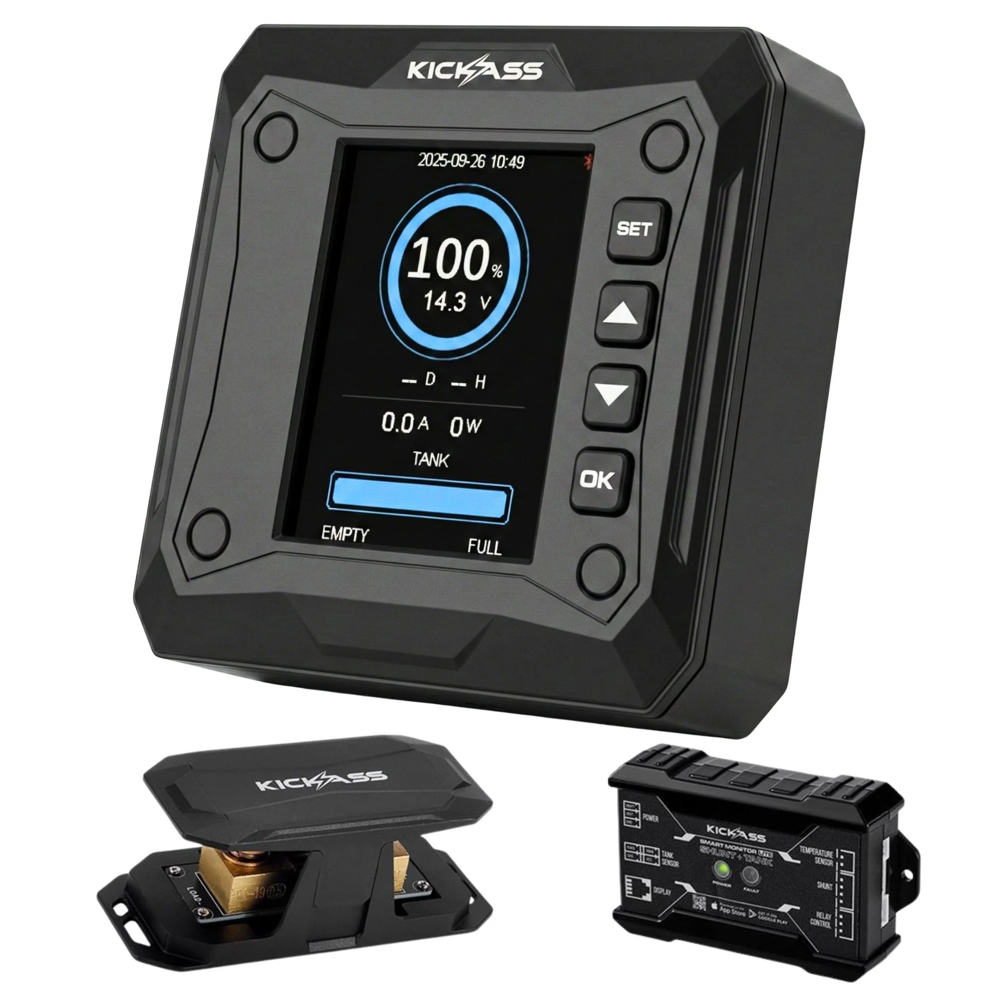 KickAss 230Ah Lithium Slimline Complete Dual Battery Kit with 40A DCDC Charger, Smart Shunt and Wiring - Arctic White - Image 4
